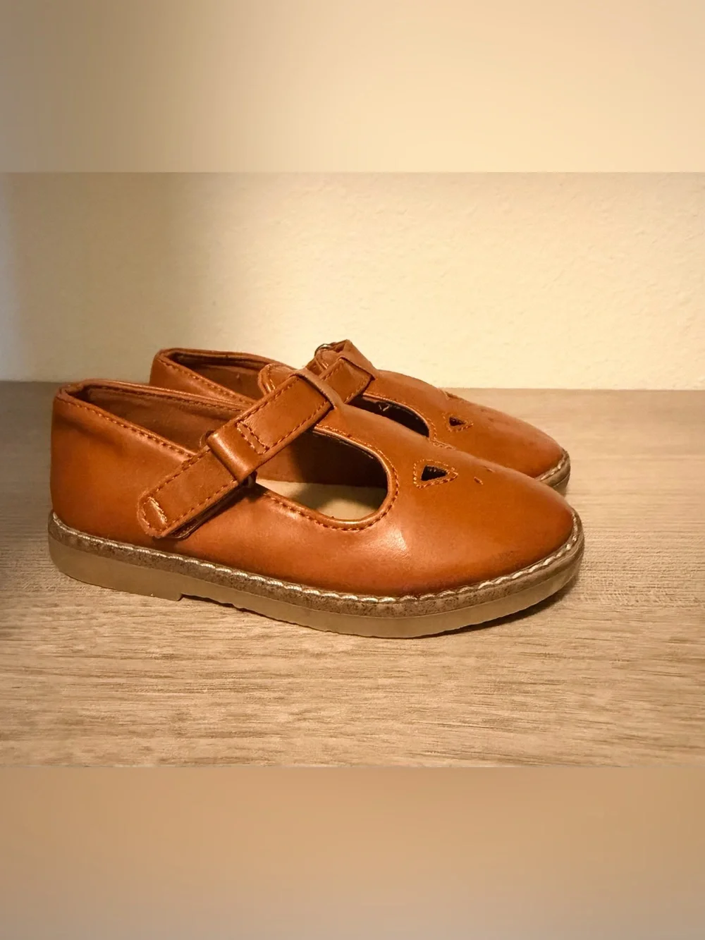 Zara Girls Tan Mary Jane Flats with Buckle